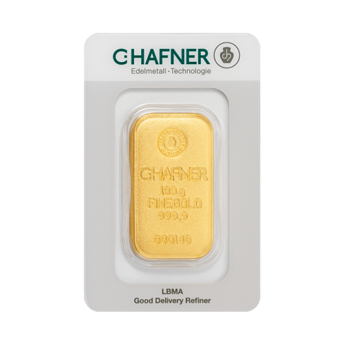 C. Hafner Goldbarren Gegossen 100 Gramm