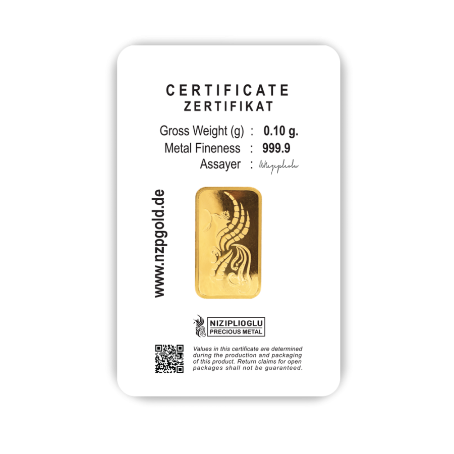 Tag der Deutschen Einheit Geschenkbarren 0,10 Gramm - DEH-NZP-G010
