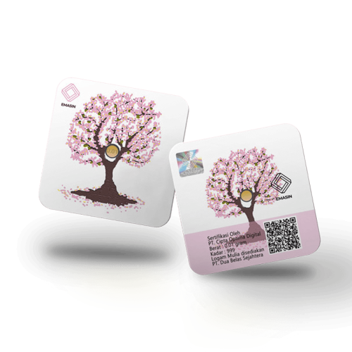 Emasin Rundform Goldbarren 0,01 Gramm Flower Series Sakura - RB-EMS-FS001