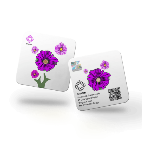 Emasin Rundform Goldbarren 0,025 Gramm Flower Series Purple Emasin Rundform Goldbarren 0,025 Gramm Flower Series Purple