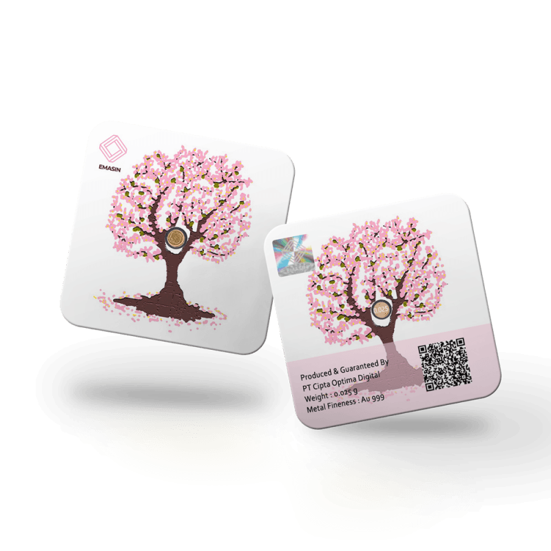 Emasin Rundform Goldbarren 0,025 Gramm Flower Series Sakura