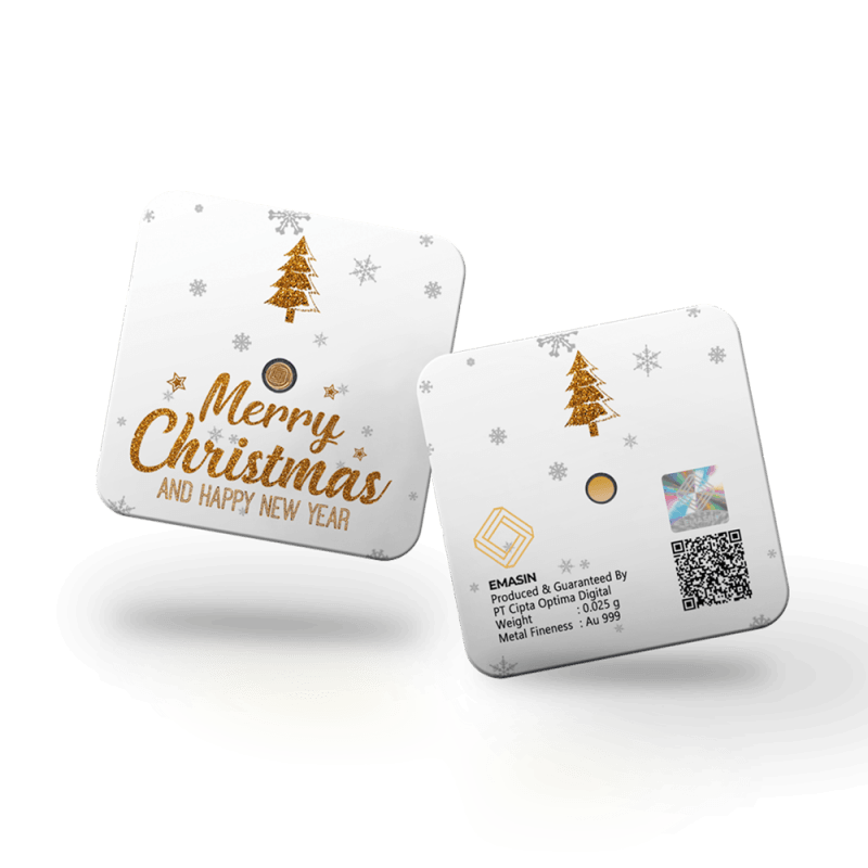 Emasin Rundform Goldbarren 0,025 Gramm Merry Christmas Golden Tree