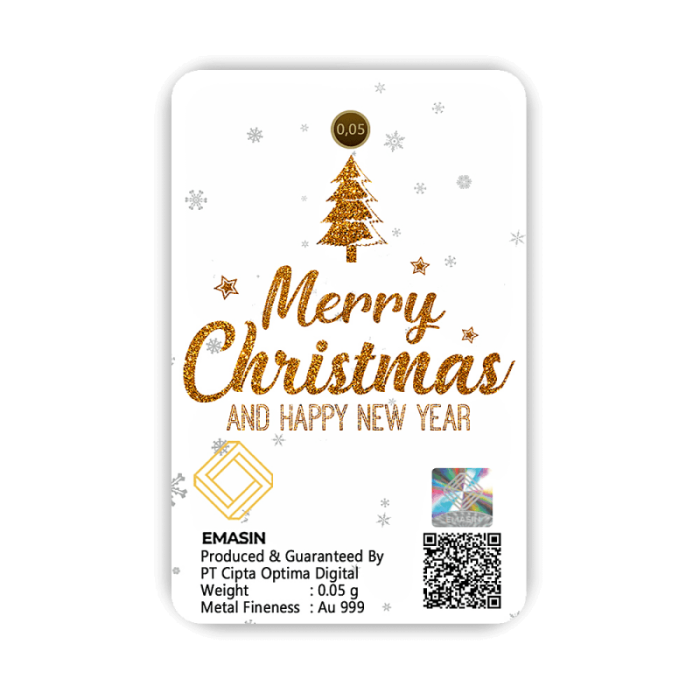 Merry Christmas Geschenkbarren 0,05 Gramm - Merry Christmas- Merry Christmas Geschenkbarren 0,05 Gramm - MCW-EMS-0005