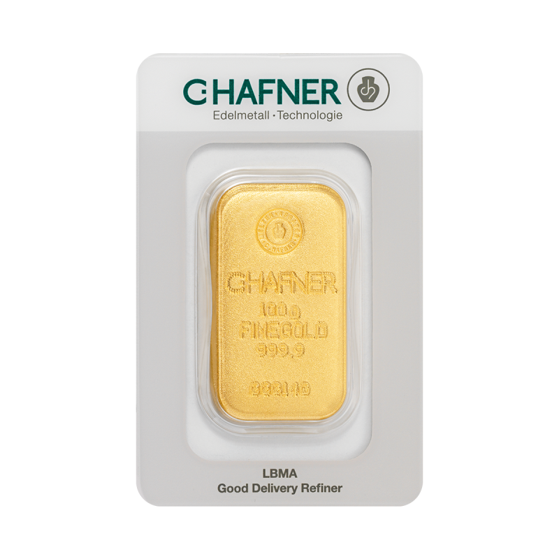 C. Hafner Goldbarren Gegossen 100 Gramm