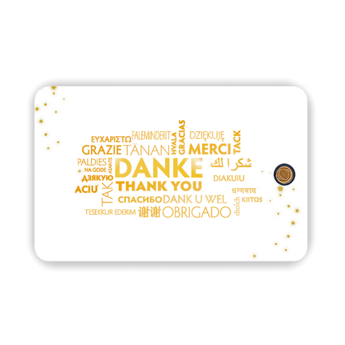Danke - Merci - Thank You Geschenkkarten 0,10 Gramm Danke - Merci - Thank You Geschenkkarten 0,10 Gramm
