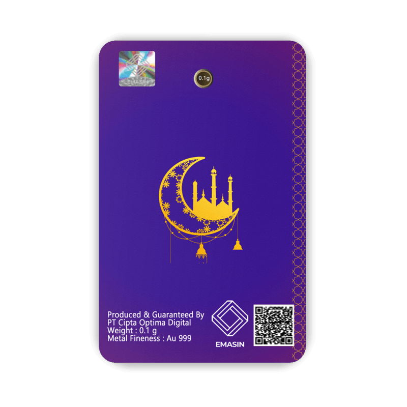 Eid Mubarak Geschenkkarten Lila 0,10 Gramm - EML-EMS-0010