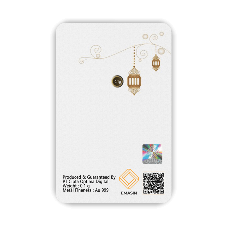 Eid Mubarak Geschenkkarten Weiss 0,10 Gramm - EMW-EMS-0010