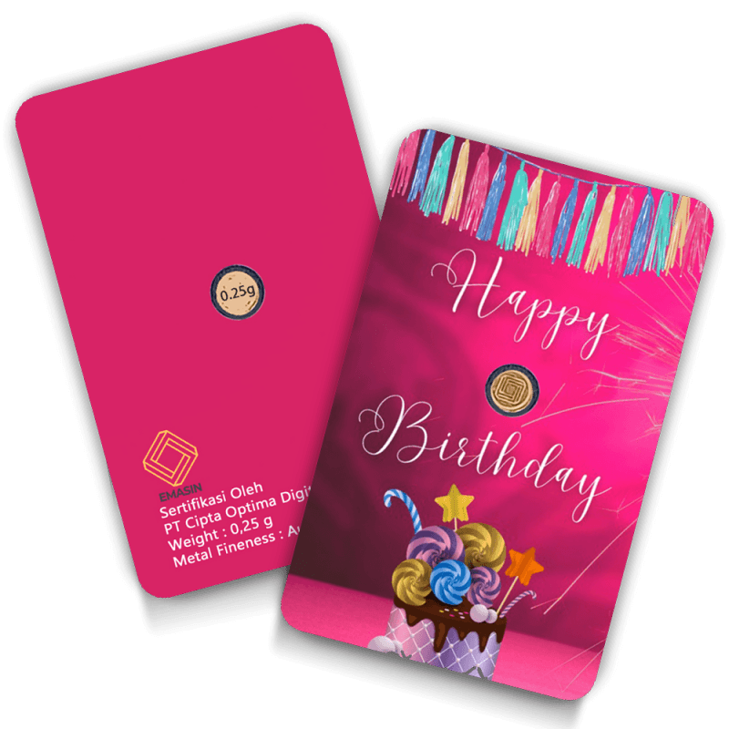 Happy Birthday Geschenkkarten Pink 0,25 Gramm 