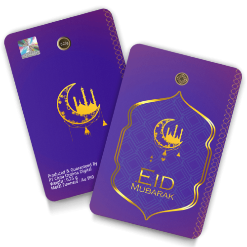 Eid Mubarak Geschenkkarten Lila 0,25 Gramm 