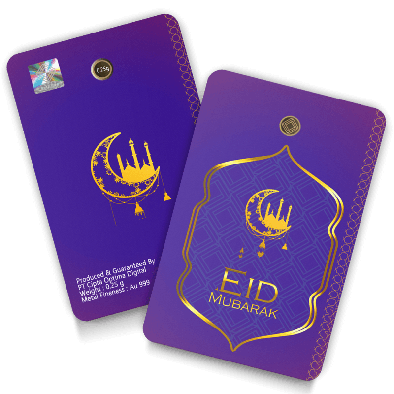 Eid Mubarak Geschenkkarten Lila 0,25 Gramm 