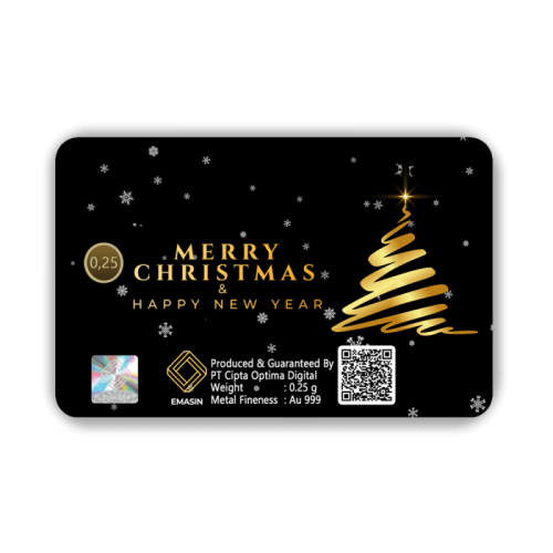 Merry Christmas Geschenkkarten 0,25 Gramm - Weihnachtskarten- Merry Christmas Geschenkkarten 0,25 Gramm - MCB-EMS-0025