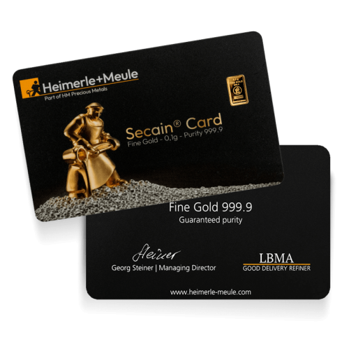 Heimerle + Meule Secain Card Goldbarren 0,10 Gramm - Heimerle + Meule- Heimerle + Meule Secain Card Goldbarren 0,10 Gramm - GB-HMS-00010