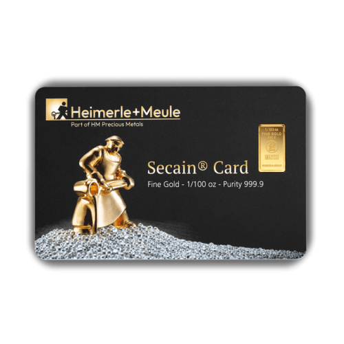 Heimerle + Meule Secain Card Goldbarren 1/100 oz (0,311 Gramm)