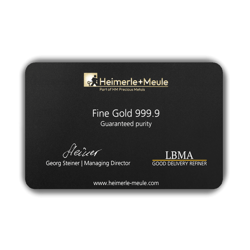 Heimerle + Meule Secain Card Goldbarren 0,31 Gramm - Heimerle + Meule- Heimerle + Meule Secain Card Goldbarren 0,31 Gramm - GB-HMS-00030