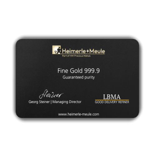 Heimerle + Meule Secain Card Goldbarren 0,155 Gramm - Heimerle + Meule- Heimerle + Meule Secain Card Goldbarren 0,155 Gramm - GB-HMS-00015