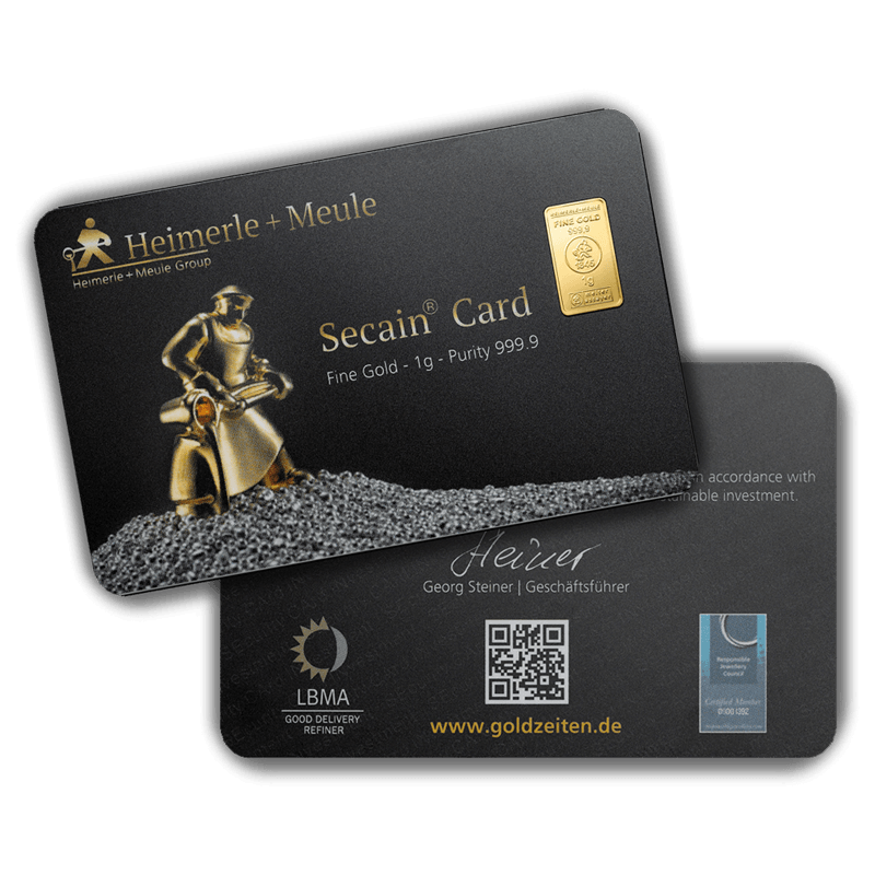 Heimerle + Meule Secain Card Goldbarren 1 Gramm