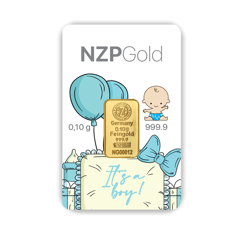 Geburt & Baby Shower Party Geschenkbarren Boy 0,10 Gramm Geburt & Baby Shower Party Geschenkbarren Boy 0,10 Gramm