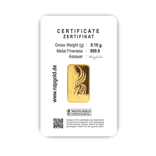 Einzigartiges Geschenk zur Deutschen Einheit – 0,10g Feingold mit Bedeutung Tag der Deutschen Einheit Geschenkbarren 0,10 Gramm - DEH-NZP-G010