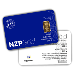 Nzp Gold Germany Goldbarren 0,25 Gramm