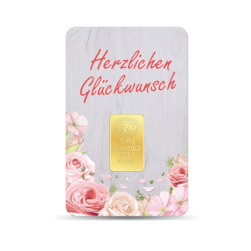 Herzlichen Glückwunsch Geschenkbarren 0,10 Gramm