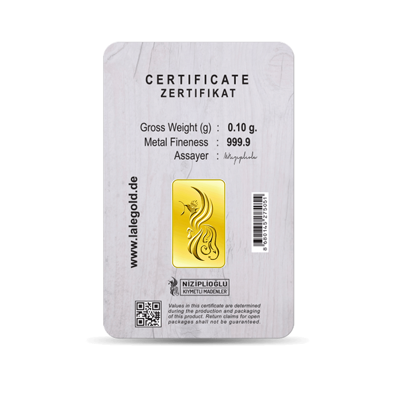 Herzlichen Glückwunsch Geschenkbarren 0,10 Gramm - HGW-NZP-0010