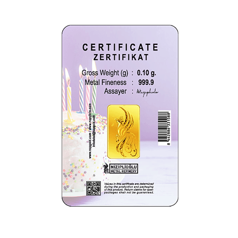 Geburtstagsgeschenke Happy Birthday 0,10 Gramm - GBR-NZP-0010