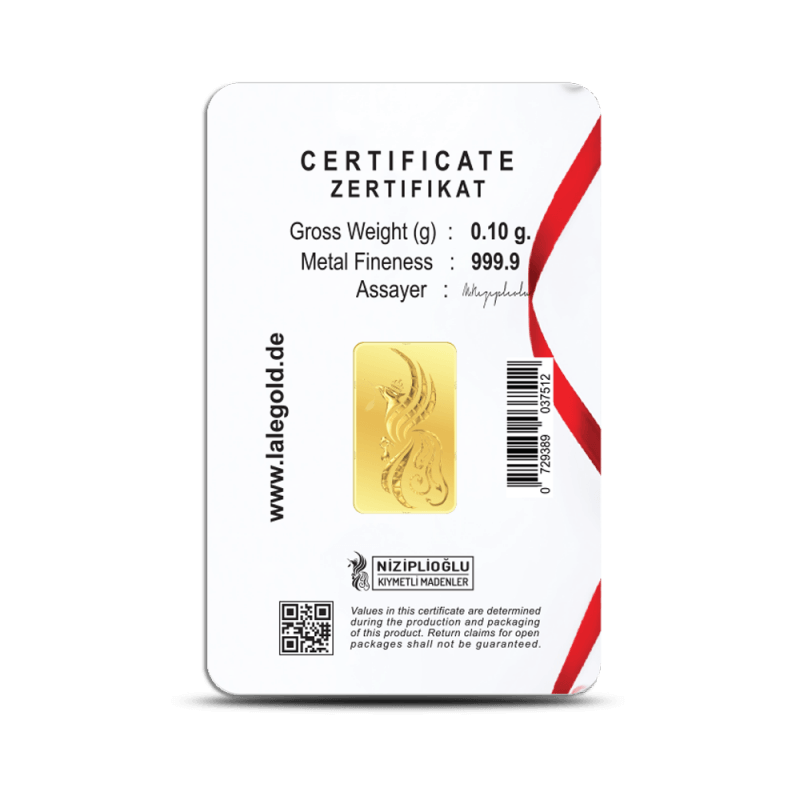 I Love You Geschenkbarren 0,10 Gramm - ILY-NZP-0010