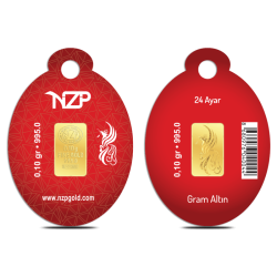 Nzp Gold Oval Blister -  Mini Goldbarren 0.10 Gramm (995 24 karat)