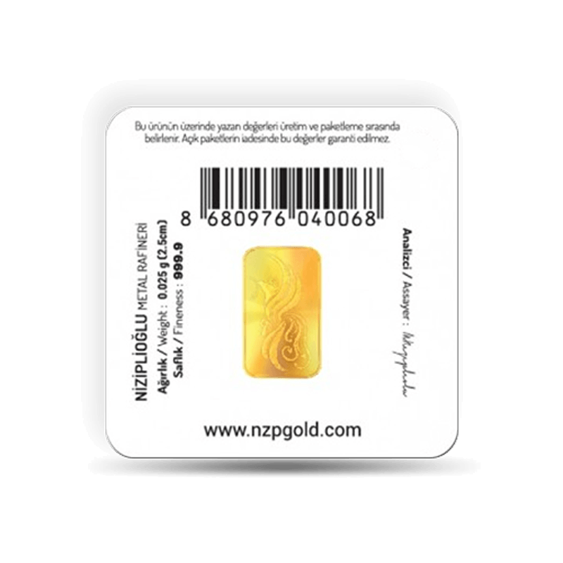 Nzp Gold Mini Goldbarren 0,025 Gramm