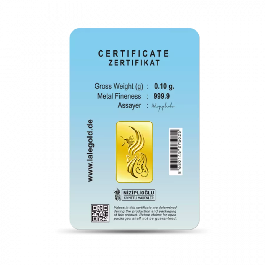 Alles Gute Geschenkbarren 0,10 Gramm - ALG-NZP-0010