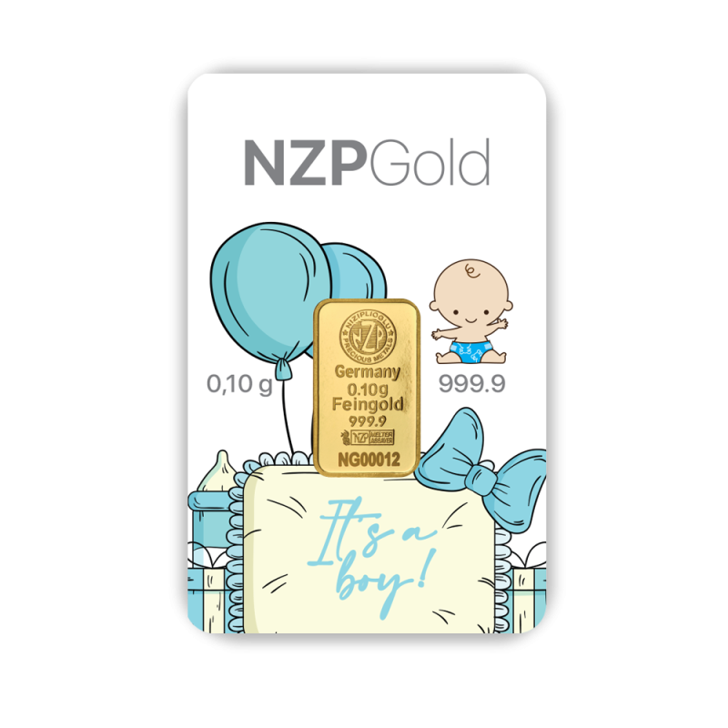 Geburt & Baby Shower Party Geschenkbarren Boy 0,10 Gramm Geburt & Baby Shower Party Geschenkbarren Boy 0,10 Gramm
