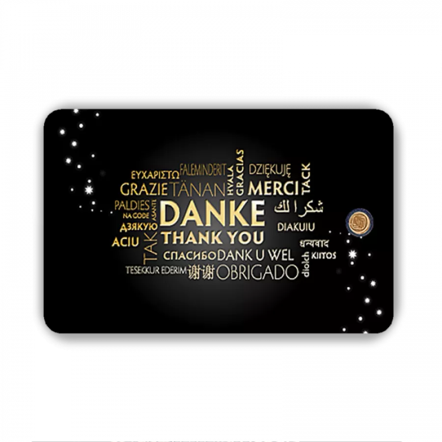 Danke - Merci - Thank You Geschenkkarten 0,25 Gramm - DKB-EMS-0025