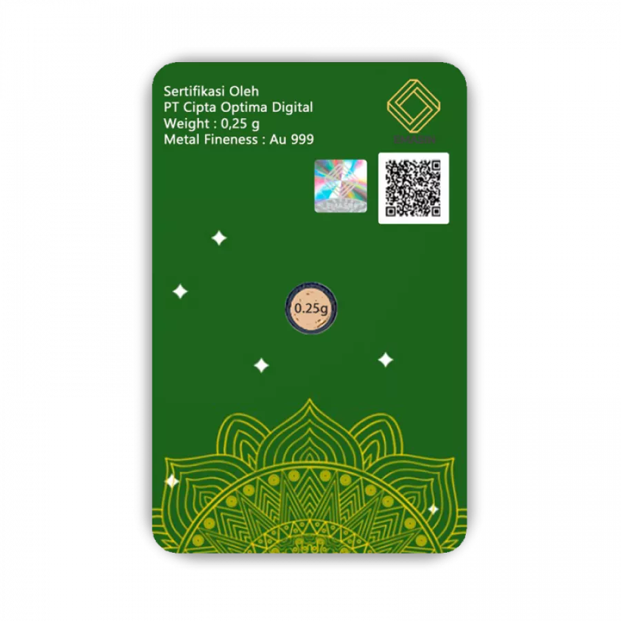 Eid Mubarak Geschenkkarten Grun 0,25 Gramm - EMG-EMS-0025
