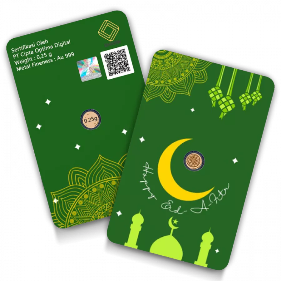 Eid Mubarak Geschenkkarten Grun 0,25 Gramm - EMG-EMS-0025