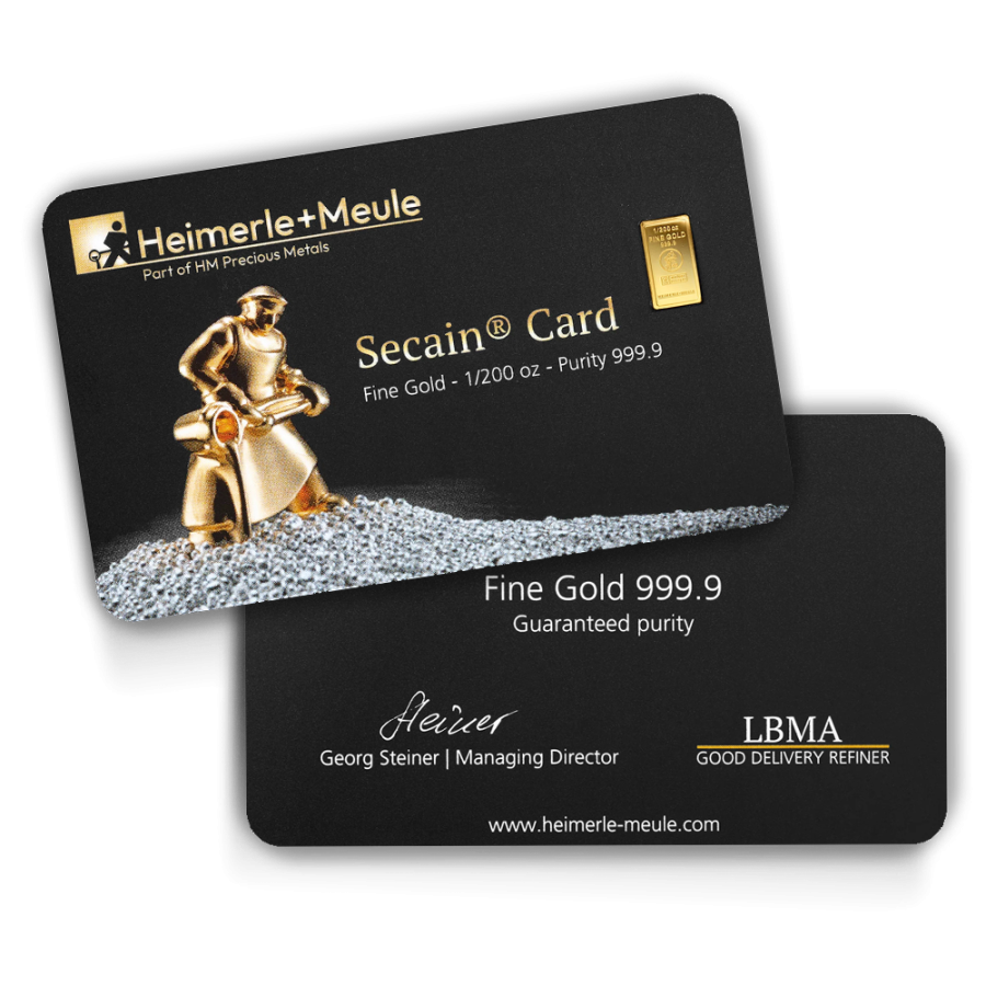 Heimerle + Meule Secain Card Goldbarren 0,5 Gramm - GB-HMS-00005