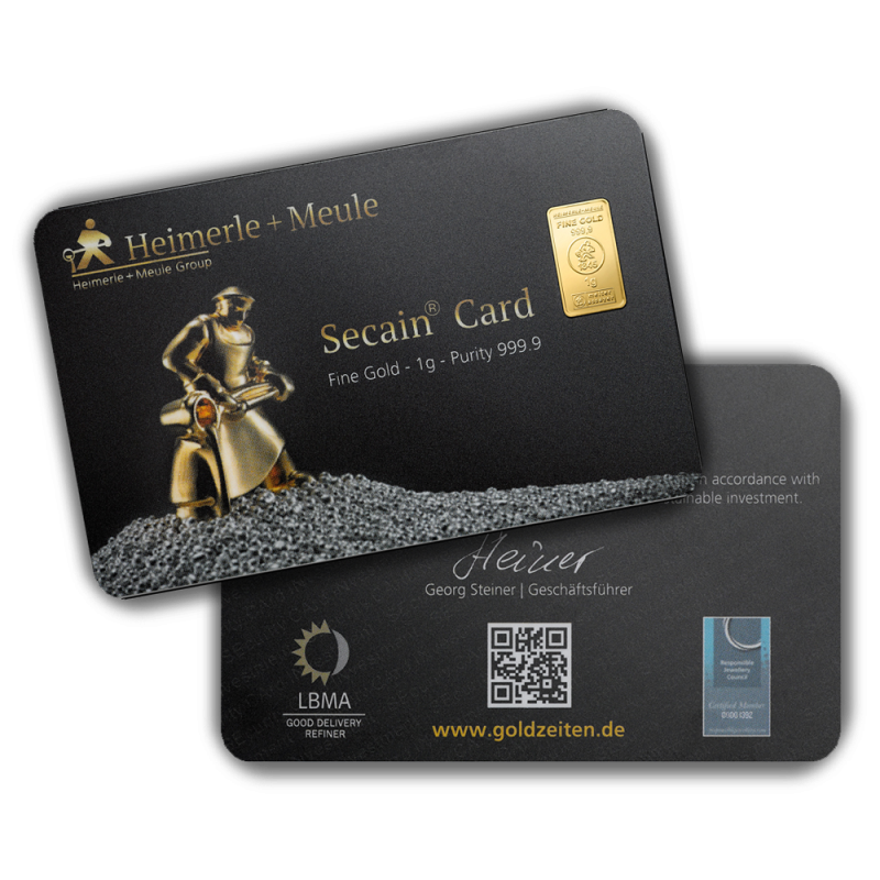 Heimerle + Meule Secain Card Goldbarren 1 Gramm