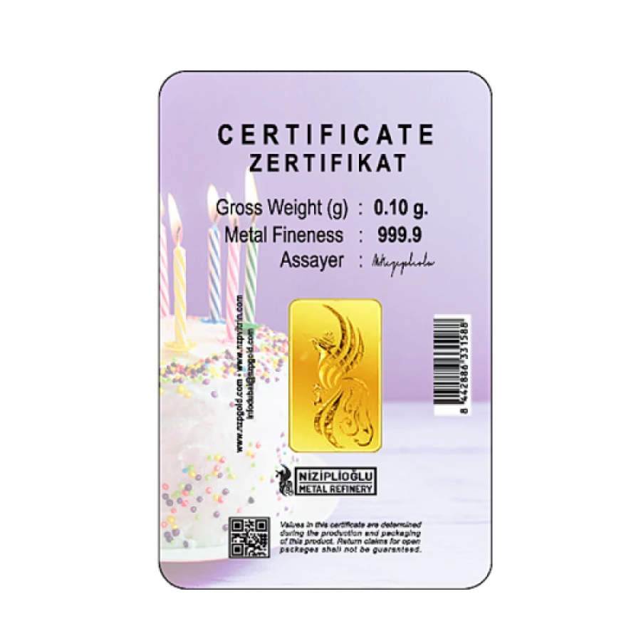 Geburtstagsgeschenke Happy Birthday 0,10 Gramm - GBR-NZP-0010