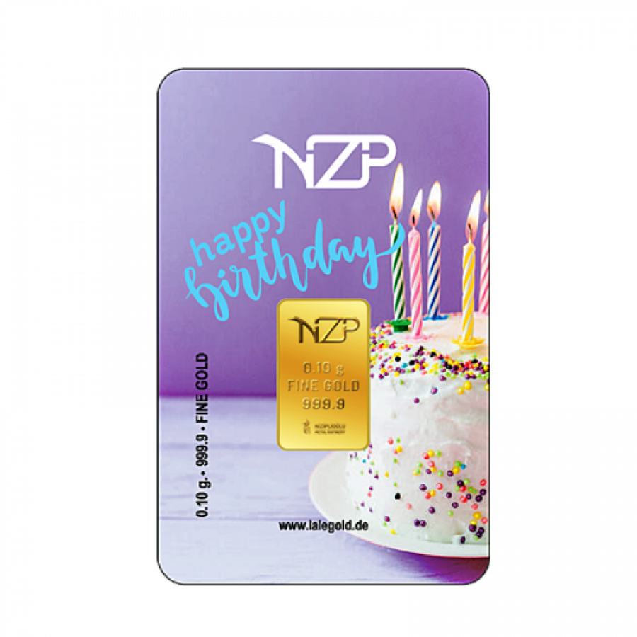 Geburtstagsgeschenke Happy Birthday 0,10 Gramm - GBR-NZP-0010