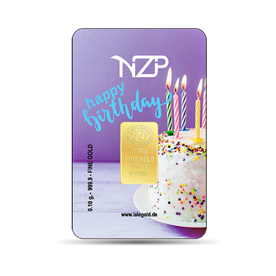 Geburtstagsgeschenke Happy Birthday 0,10 Gramm - GBR-NZP-0010