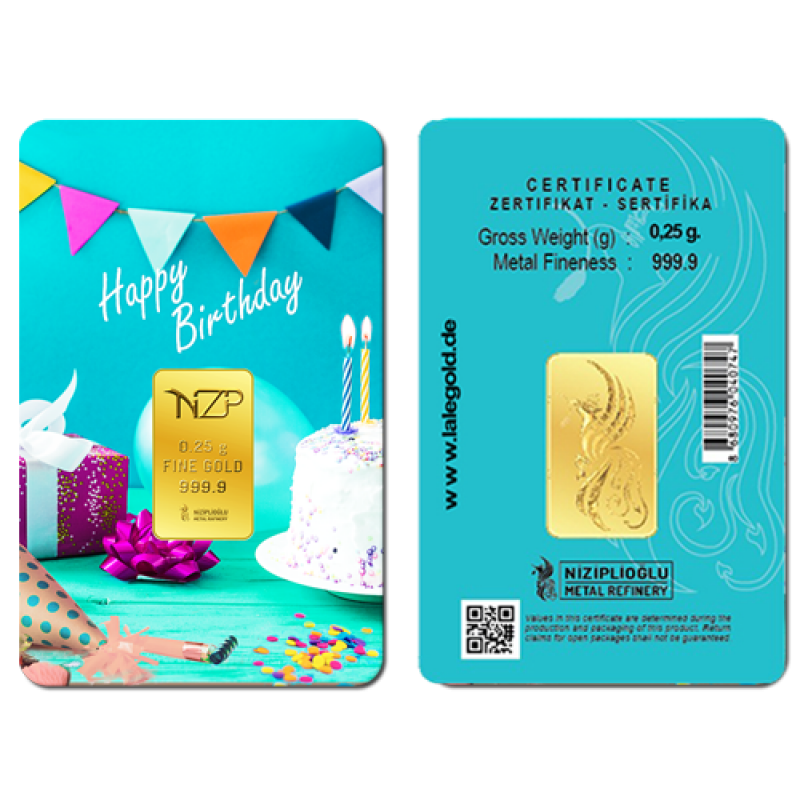 Geburtstagsgeschenke Happy Birthday 0,25 Gramm
