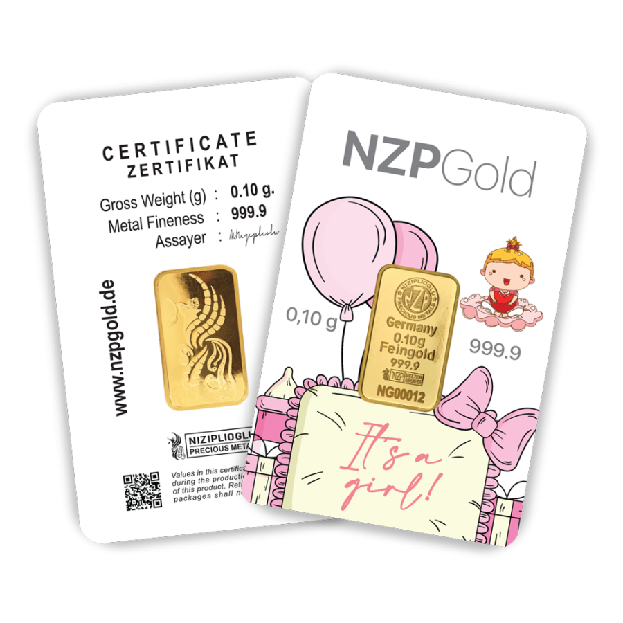 Geburtsgeschenke Girl 0,10 Gramm - BOY-NZP-G010