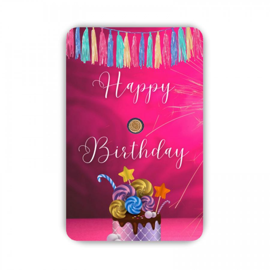 Happy Birthday Geschenkkarten Pink 0,10 Gramm - HBP-EMS-0010