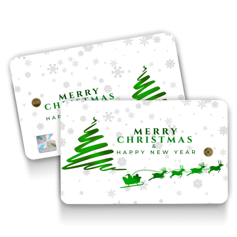 Merry Christmas Geschenkkarten 0,05 Gramm - Weihnachtskarten- Merry Christmas Geschenkkarten 0,05 Gramm - MCG-EMS-0005