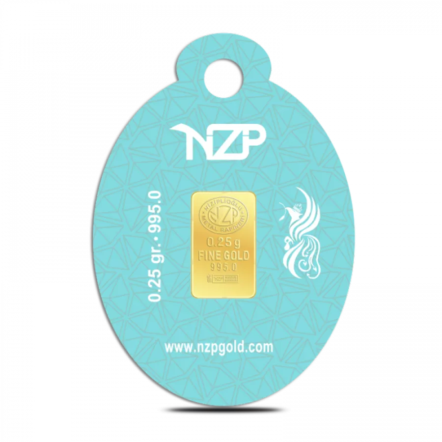 Nzp Gold Oval Blister -  Mini Goldbarren 0.25 Gramm (995 24 karat) - OVL-NZP-9525
