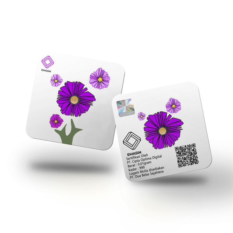 Emasin Rundform Goldbarren 0,01 Gramm Flower Series Purple