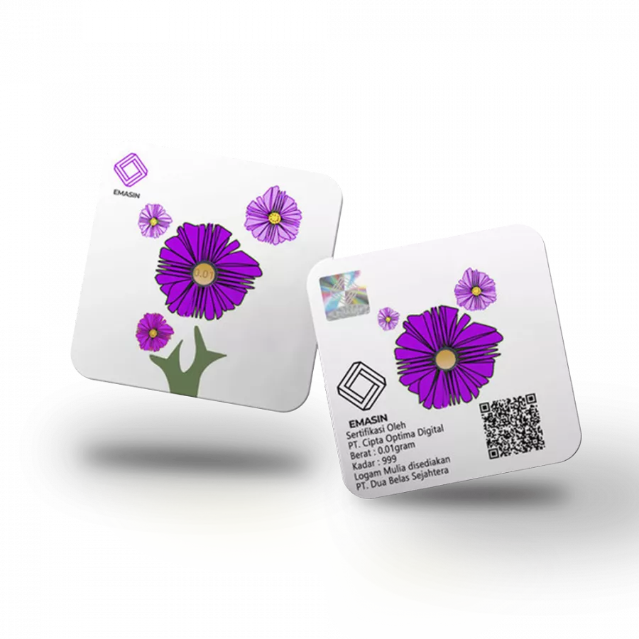 Emasin Rundform Goldbarren 0,01 Gramm Flower Series Purple - RB-EMS-FP001