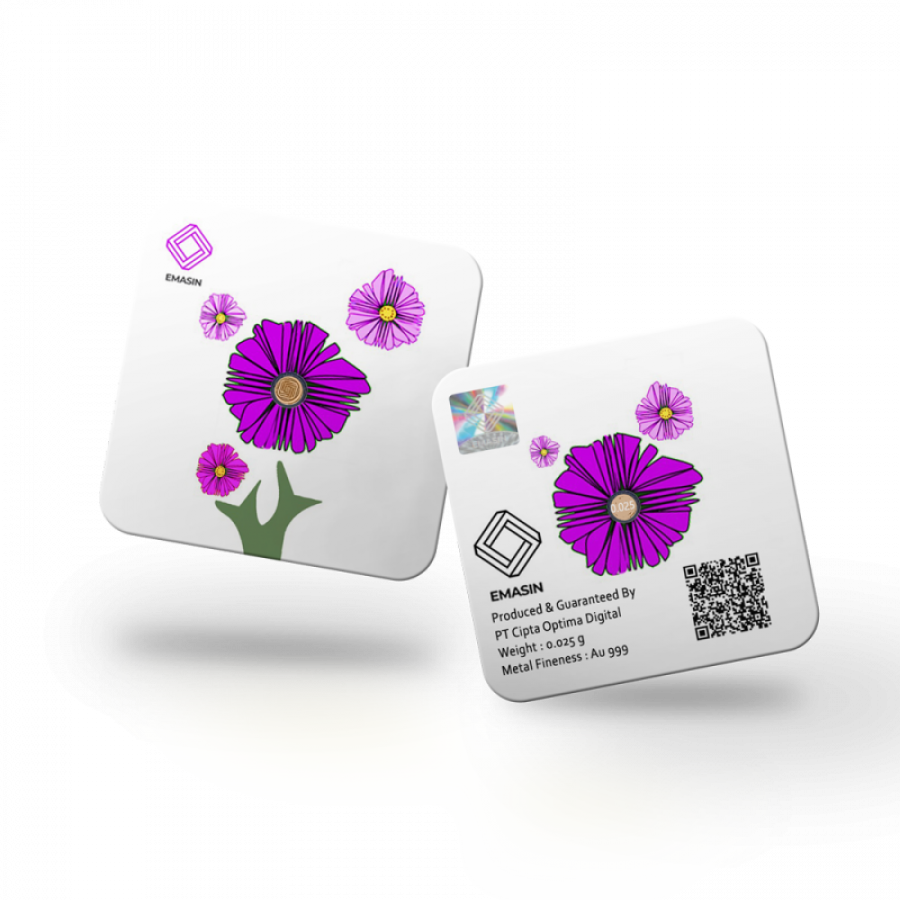 Emasin Rundform Goldbarren 0,025 Gramm Flower Series Purple - RB-EMS-FP002