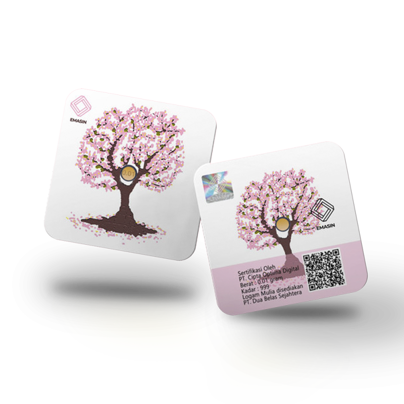 Emasin Rundform Goldbarren 0,01 Gramm Flower Series Sakura