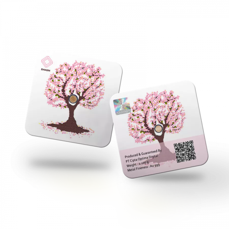 Emasin Rundform Goldbarren 0,025 Gramm Flower Series Sakura - RB-EMS-FS002
