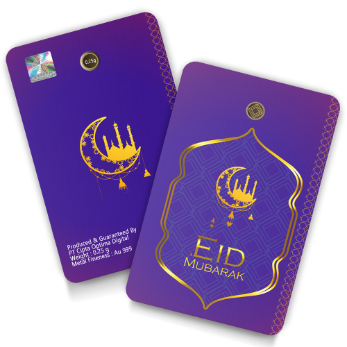 Eid Mubarak Geschenkkarten Lila 0,25 Gramm 